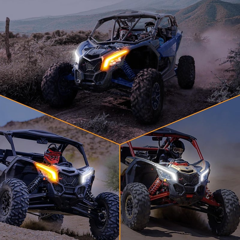 Tavaray X3 Fang Lights – LED White DRL & Amber Turn Signal, Street Legal Front Signature Accent Lights Compatible with Can Am Maverick X3 XDS XRS Max Turbo R 2017 2018 2019 2020 2021 2022 2023 - Image 5